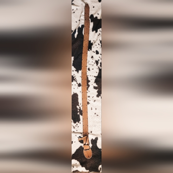 WOMEN'S 70'S GENUINE LEATHER BELT - BROWN - Picture 5 of 5